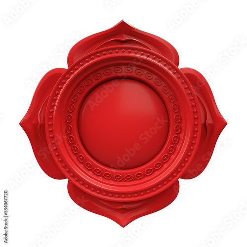 abstract red Muladhara chakra symbol, 3d modern illustration photo