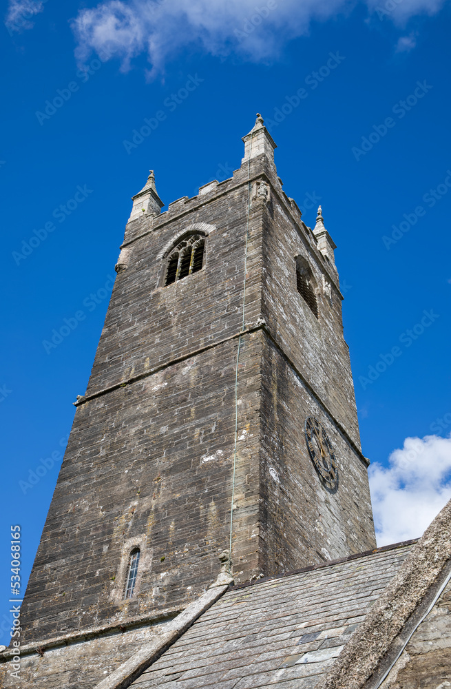 Tower of the Church of St. Protus and St. Hyacinth at Blisland, Cornwall, UK