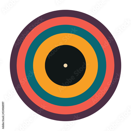 circle icon in retro groove style. Vector illustration