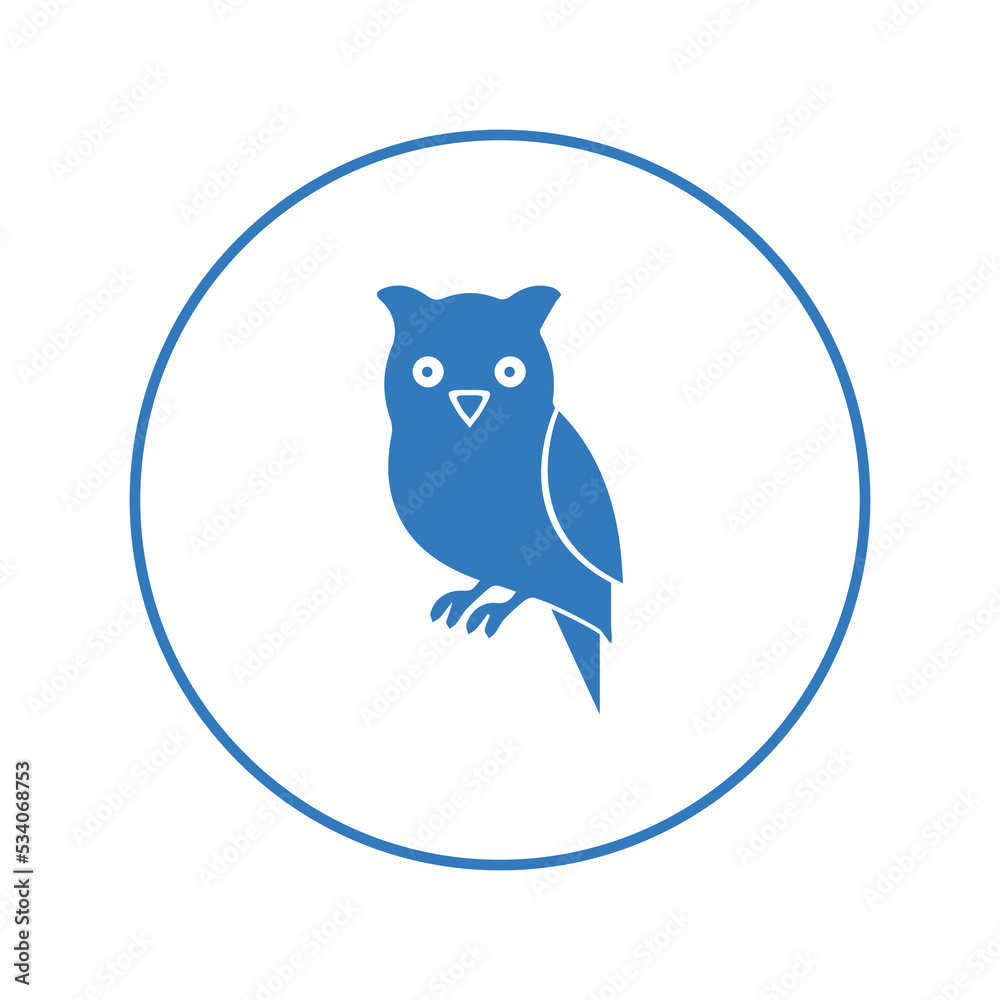 Obraz premium Animal bird cute owl icon | Circle version icon |