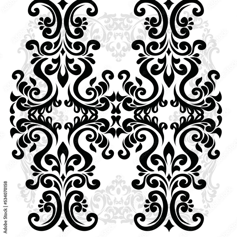 Oriental vector damask patterns for greeting cards and wedding invitations.