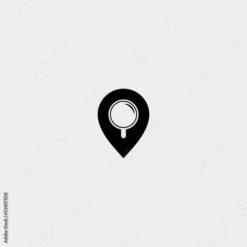 Coffee with place mark logo design