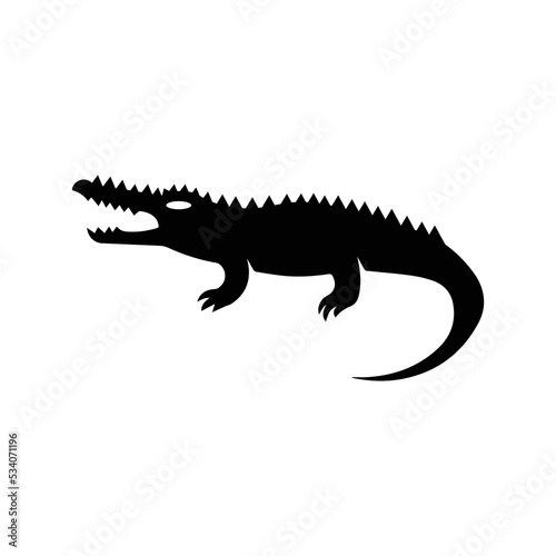 Animal wild life crocodile icon   Black Vector illustration  