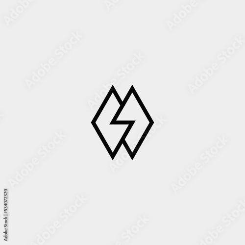 Abstract initial logo M MS SM MW