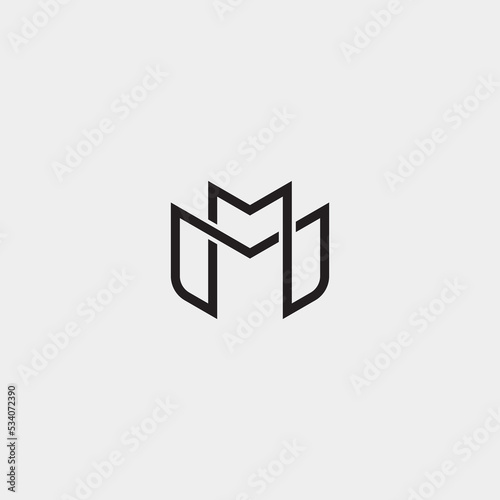 Elegant simple decorative M MM logo