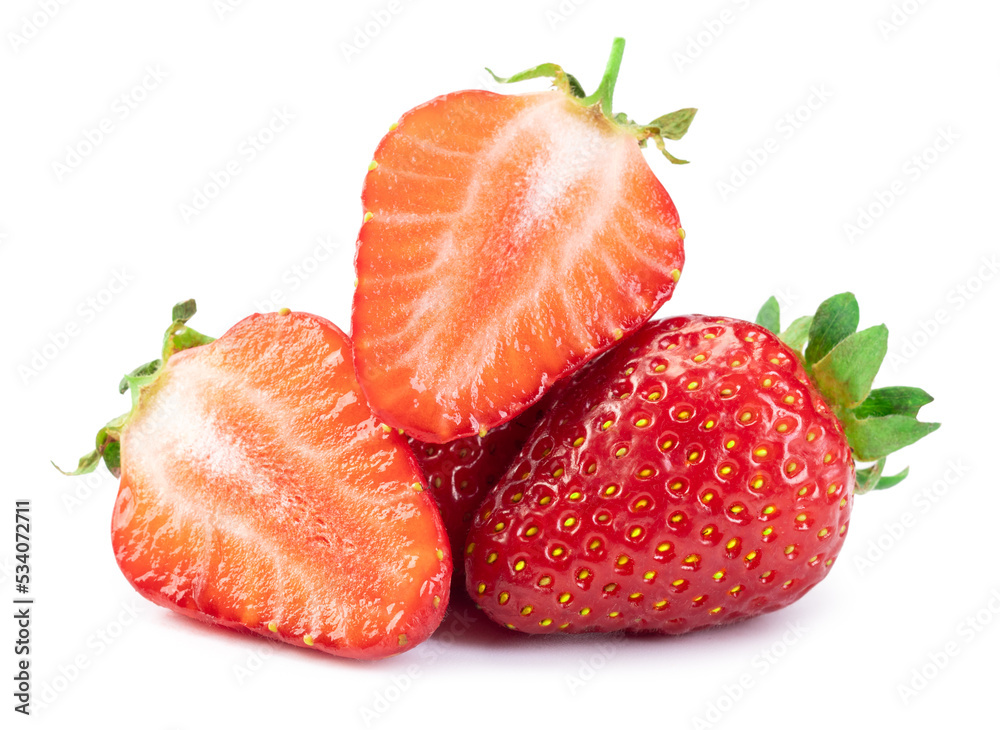 sliced strawberry isolated on a white background. sliced strawberry isolated on a white background.