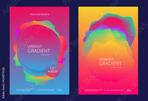 Creative design poster with vibrant gradients. Colorful brigth backgrounds.