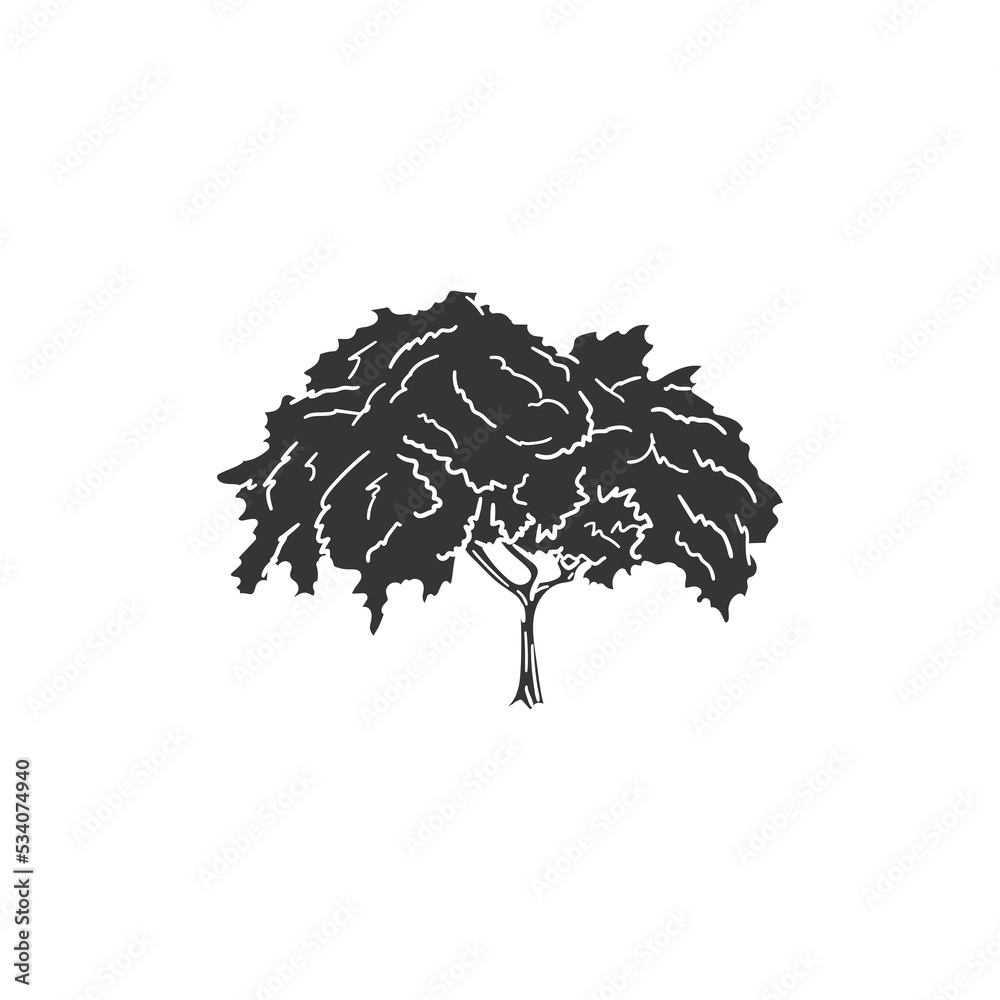Tree Icon Silhouette Illustration. Forest Vector Graphic Pictogram ...