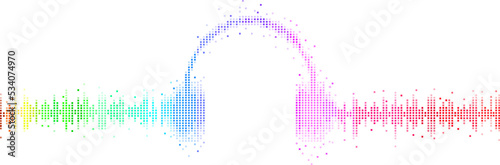 Sound wave Music Equalizer background, audio visual headphone icon signal