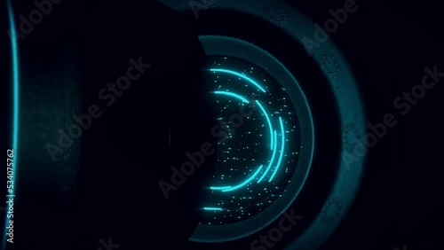 online futuristic security conceptual video with vault opening animation