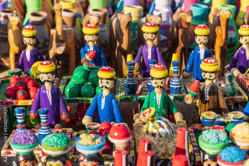 Fototapeta premium Souvenirs for sale to tourist at Faiyum Oasis.