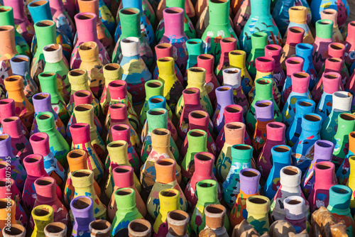 Ceramics for sale to tourist at Faiyum Oasis.