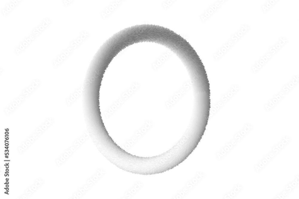 Feathered letter O. Easy editable letters. Soft and realistic feathers. White, fluffy, hairy letter O, isolated on a white background. Feathered letter O. Easy editable letters. Soft and realistic feathers. White, fluffy, hairy letter O, isolated on a white background.