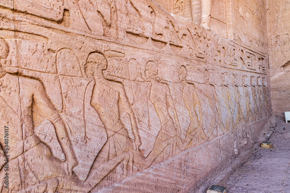 Relief mural depicting captured Nubians at the Great Temple of Ramesses