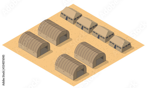 Army armed troop isometric armed military 3D illustration