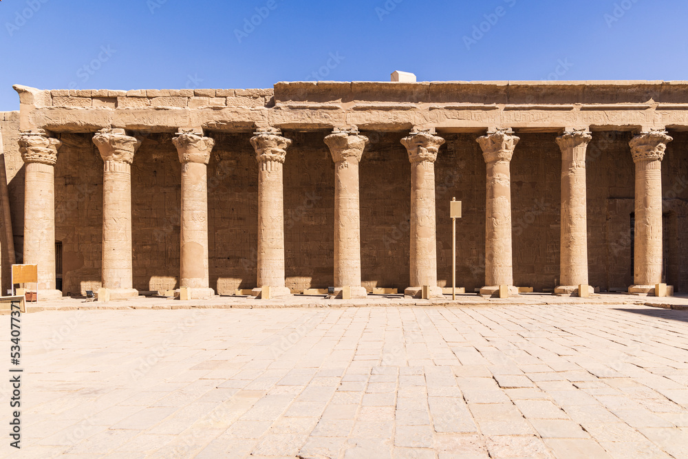 Row of columns at the Temple of Horus at Edfu.