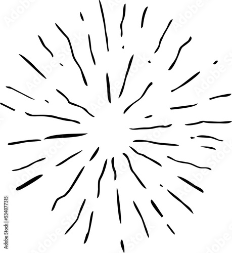 sunburst doodle, vintage radial burst, abstract line starburst vector collection