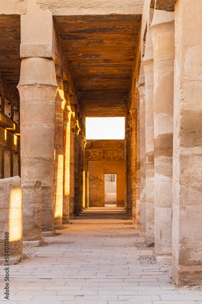 Columned building at the Karnak Temple complex in Luxor. Columned building at the Karnak Temple complex in Luxor.