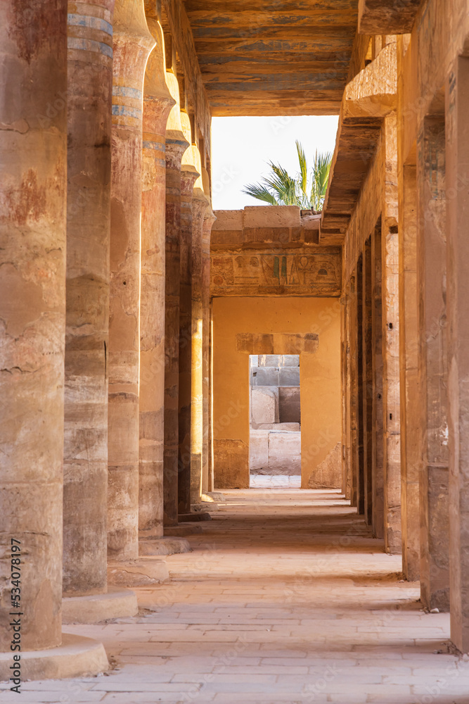 Columned building at the Karnak Temple complex in Luxor. Columned building at the Karnak Temple complex in Luxor.