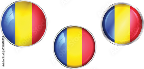 Round national flag pin of Romania.Circular vector flag of Romania Free Download Round national flag pin of Romania.Circular vector flag of Romania - GFXLoad