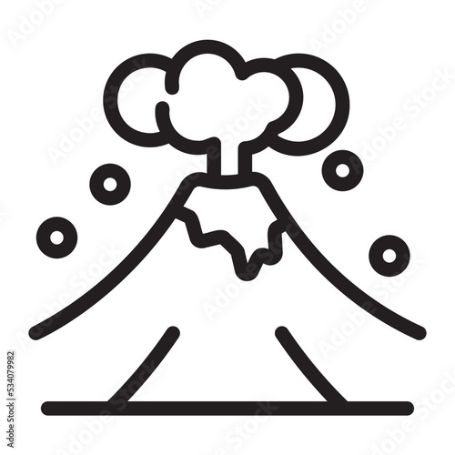 volcano line icon