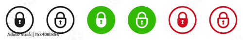 Padlock lock unlock icon flat button protection password privacy safety security secure safe mobile