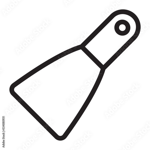 putty knife line icon