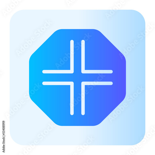 crossing roads gradient icon