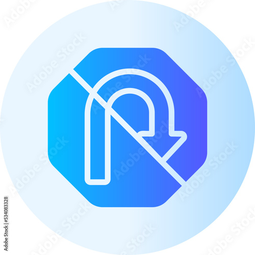 no turn gradient icon