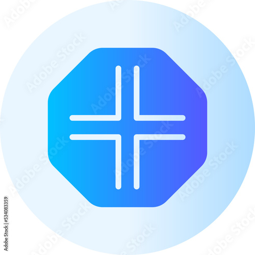 crossing roads gradient icon
