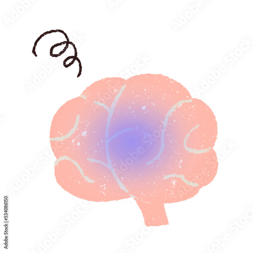 手描きの不調な脳のイラスト