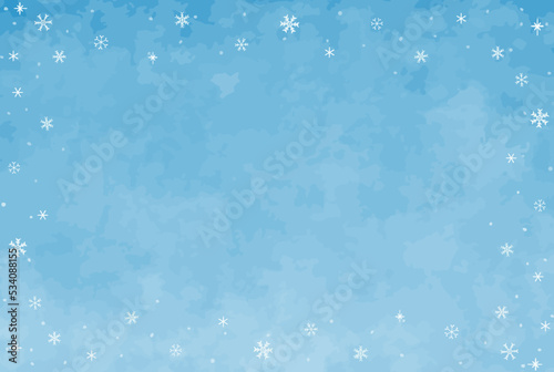 シンプルな手描きの雪の結晶の背景イラスト