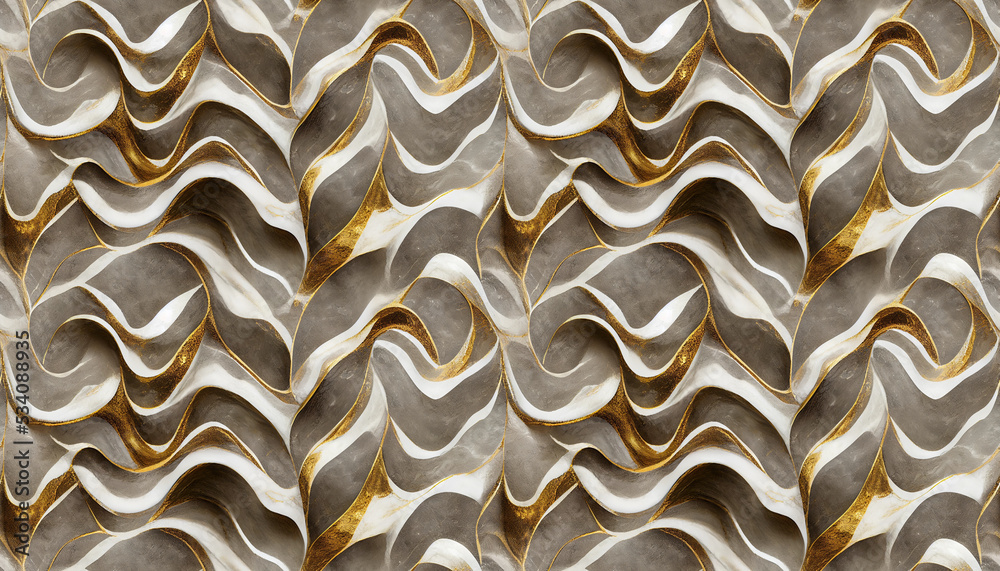 Seamless Pattern Silver and Golden