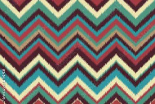 Ikat geometric folklore ornament with tribal ethnic seamless striped pattern Aztec style. oriental pattern traditional Design for background, clothing, wrapping, Batik, fabric, vector, illustration, e