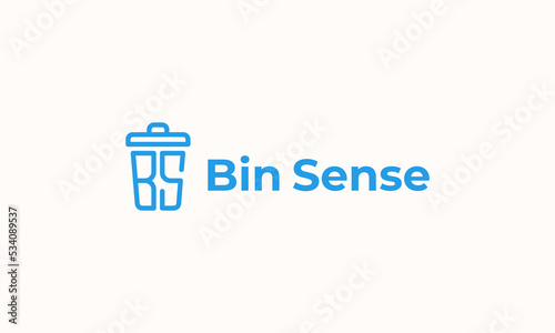 illustration vector graphic logo designs, pictogram bin logo, BS monogram logo, simple modern