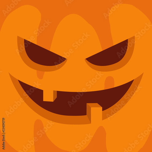 Pumpkin face - Halloween - Pumpkin closeup © Juliana