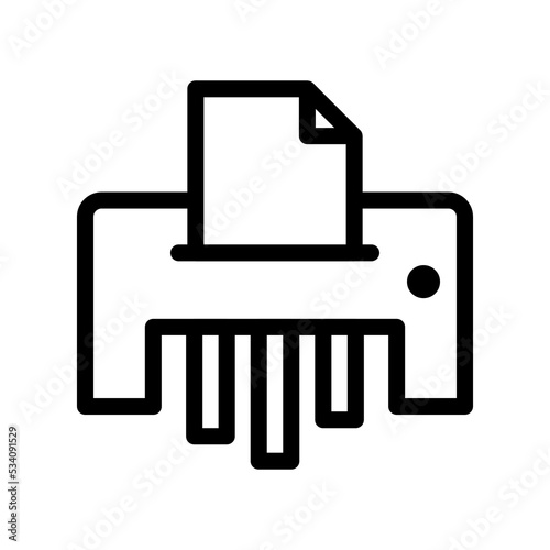 paper shredder line icon illustration vector graphic 