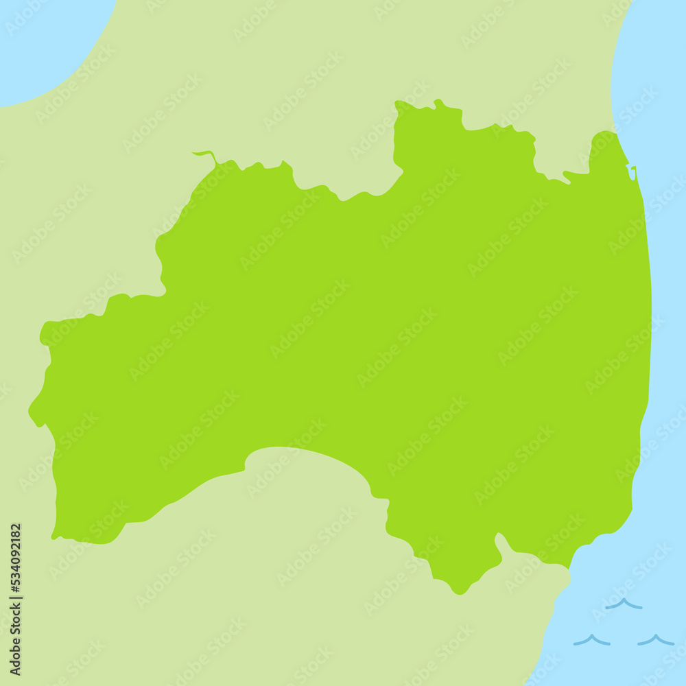 Obraz premium 福島県のマップのイラスト