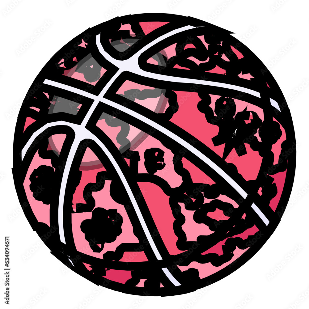 Fototapeta premium An icon of basketball flat vector download