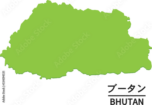 ブータンの世界地図イラスト