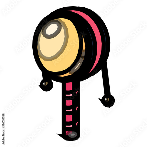 A maraca musical instrument common in mexico, flat icon