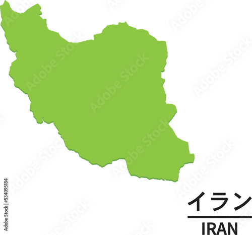 イランの世界地図イラスト