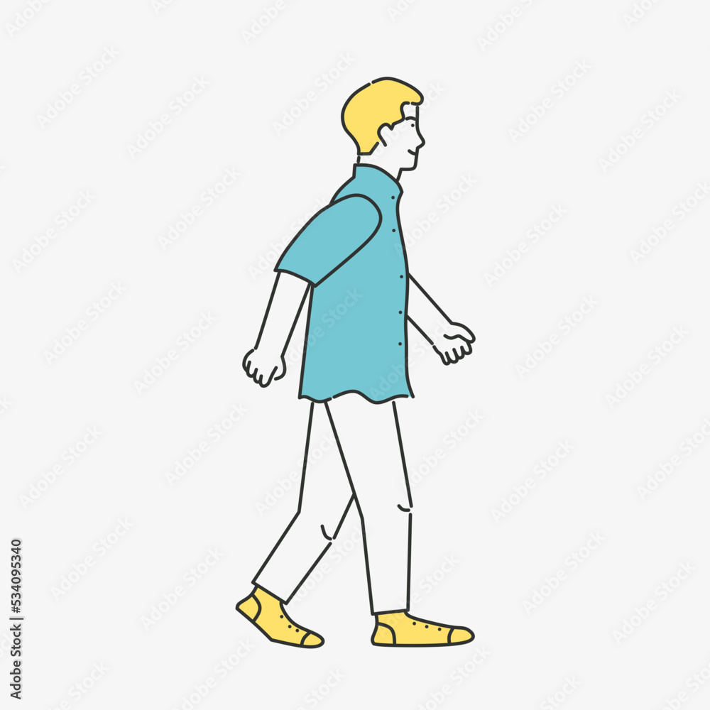 young man walking from the side illustration aesthetic young man walking from the side illustration aesthetic
