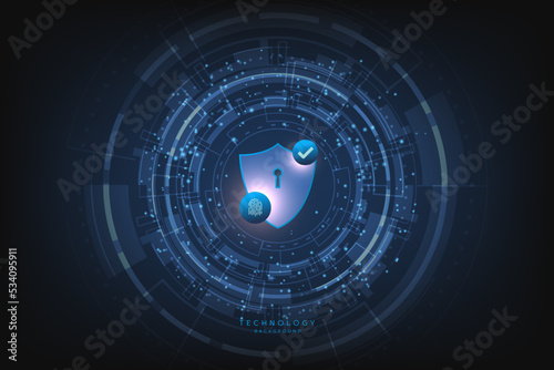 Hi-tech digital technology futuristic circuit digital.Security system protection.3D mockup mobile phone.Modern futuristic design.Cloud computing Abstract background technology vector illustration.