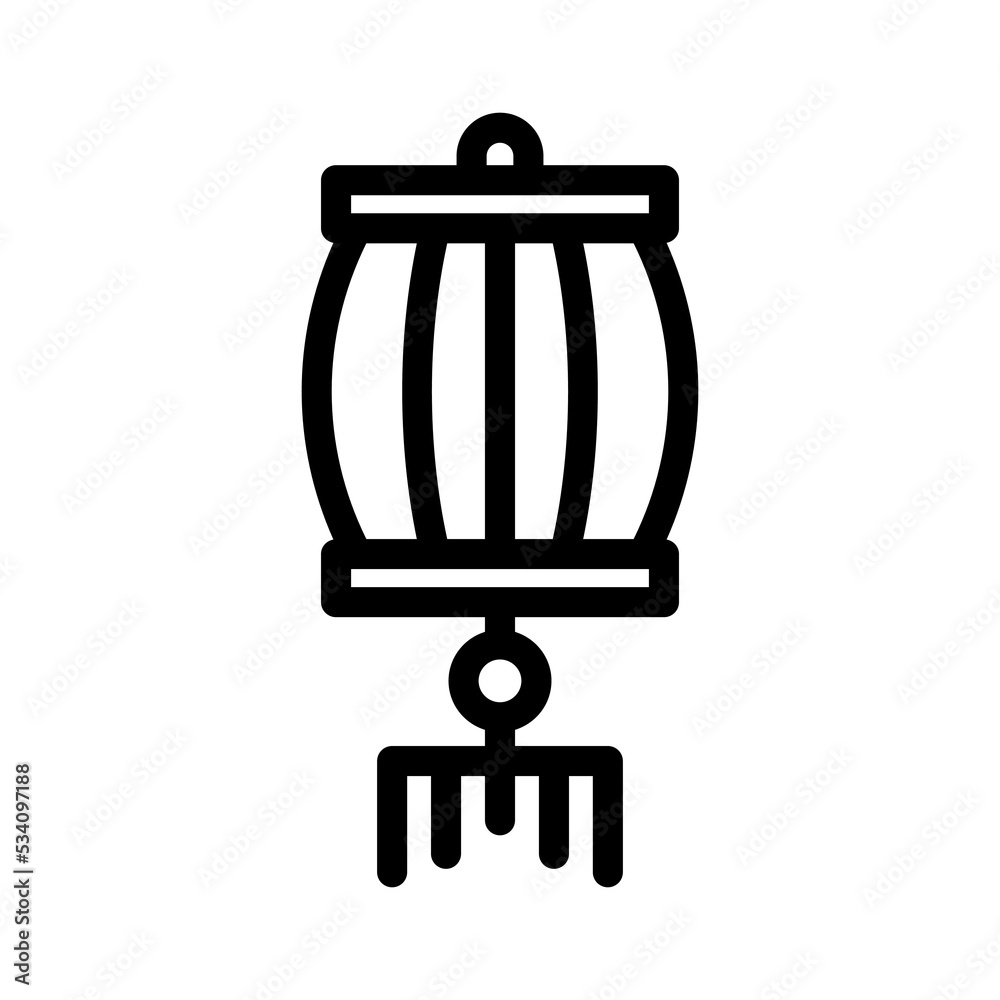 paper lamp line icon illustration vector graphic