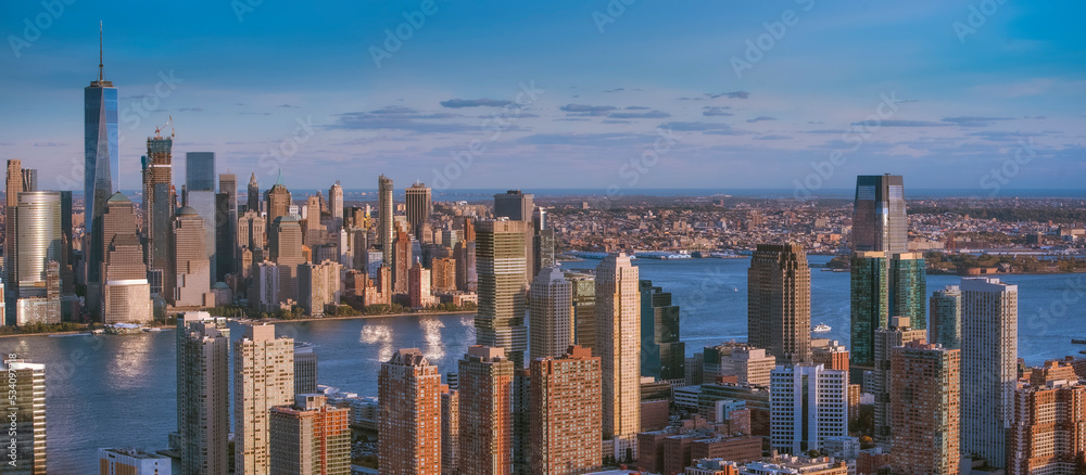 Obraz premium Downtown New York City and Jersey City
