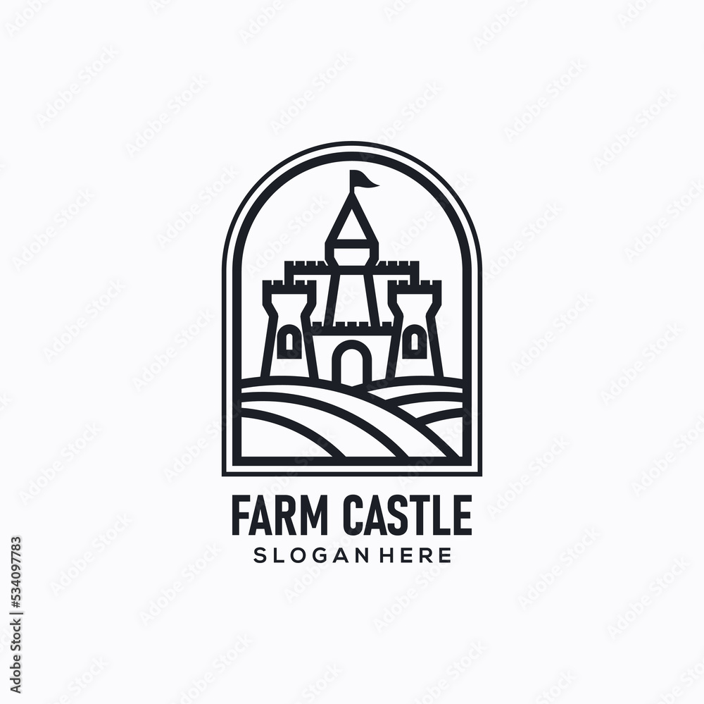 Farm and caste logo design combination Farm and caste logo design combination