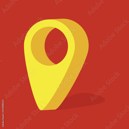 map pointer icon 3d yellow