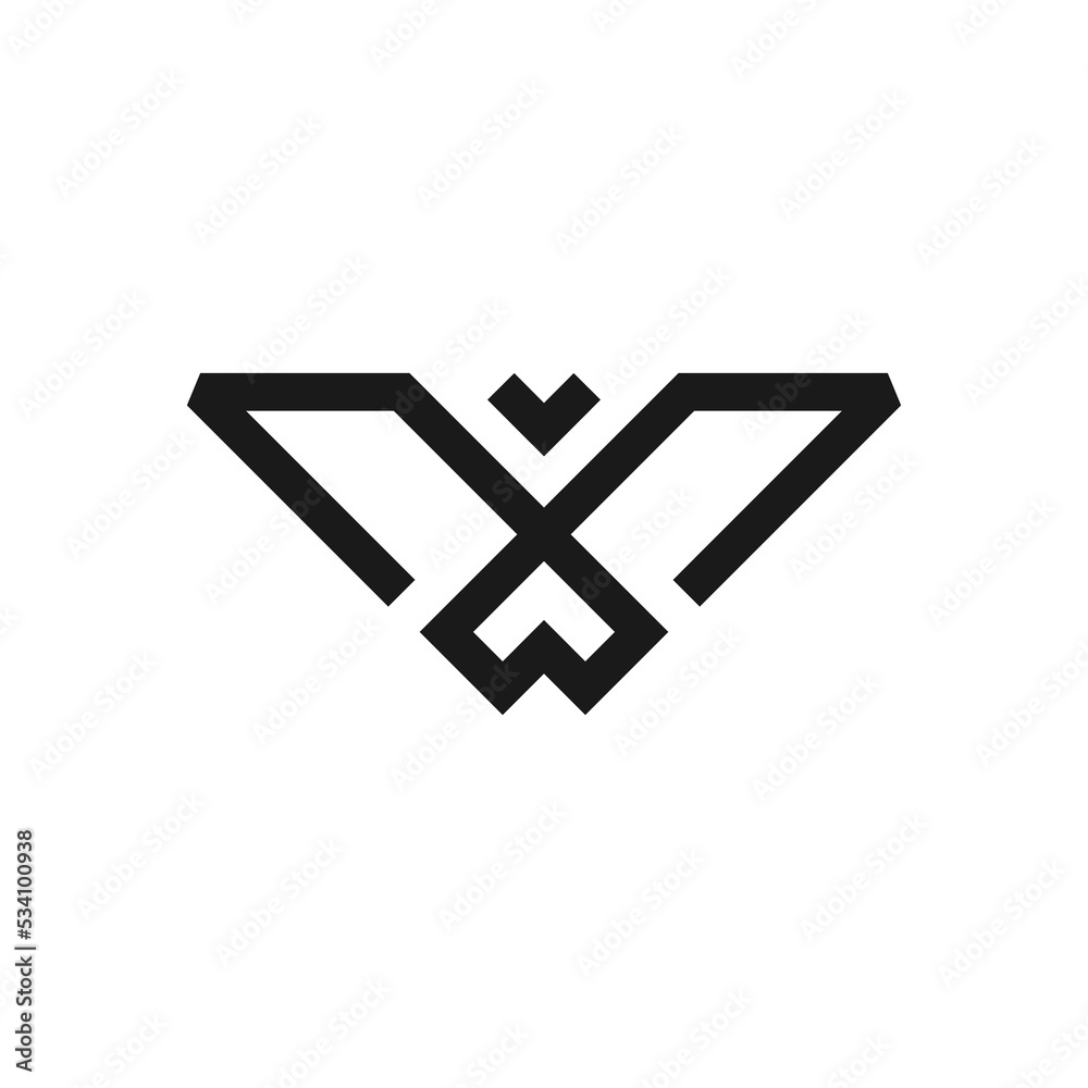 abstract black line bird logo vector stock illustration abstract black line bird logo vector stock illustration