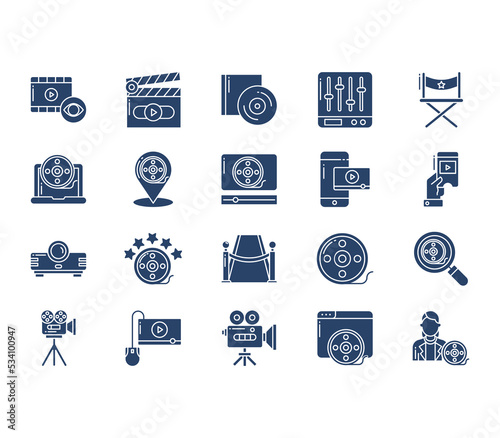 Cinema and  Movie icon set
